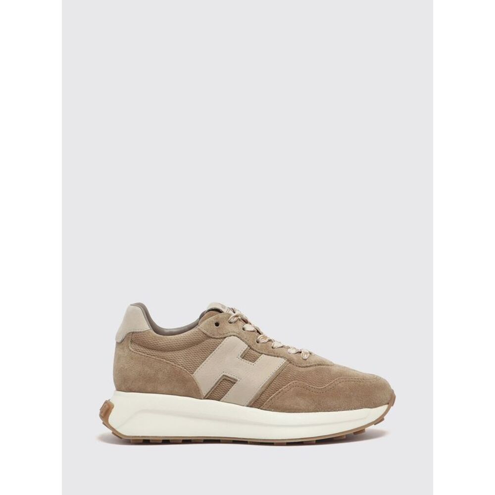 Hogan Women H641 Hogan Sneakers In Calfskin And Suede With Notched Chunky Sole